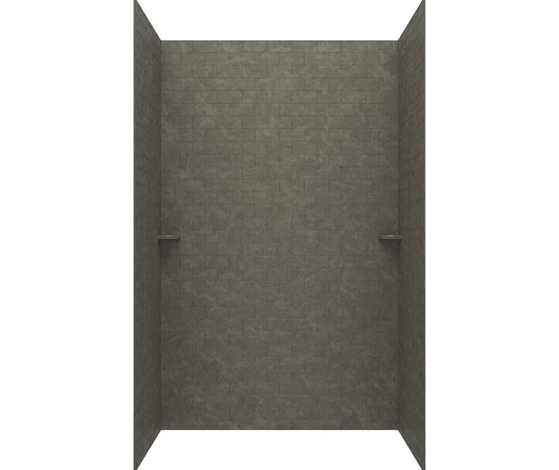 Classic Subway Tile Shower Wall Kit 36x36x96" in Charcoal Gray